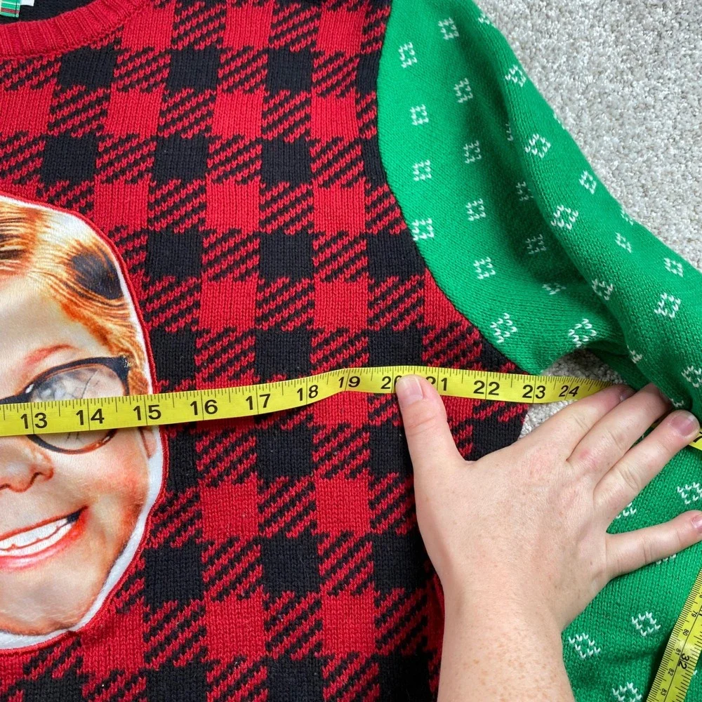 Spencers‎ A Christmas Story Ralphie Ugly Christmas Sweater Red Plaid Mens Large